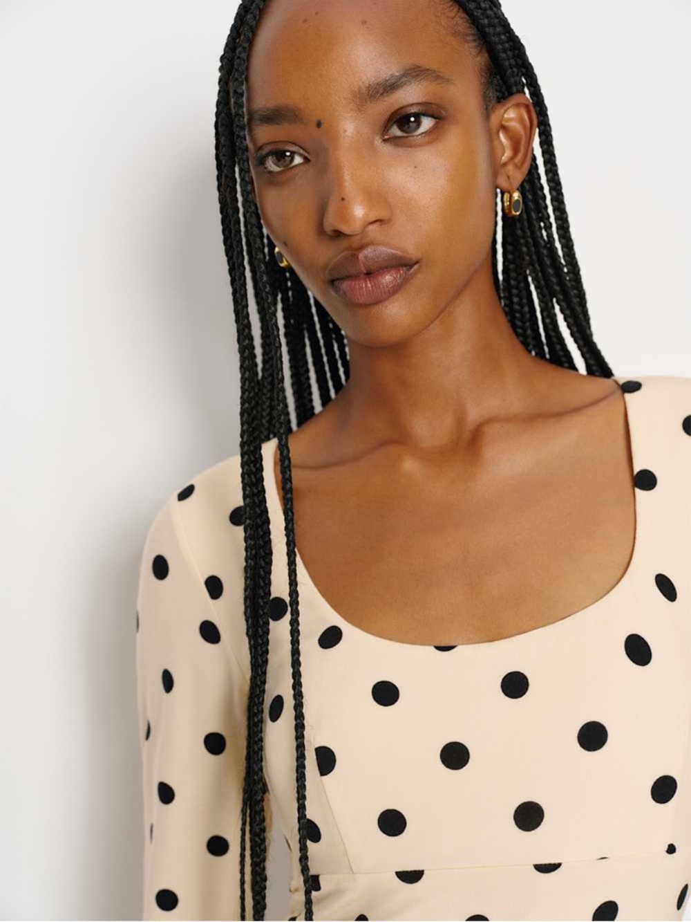 Reformation Polka dots Davi Knit Dress NWT in Sundae Dot - Picture 3 of 4